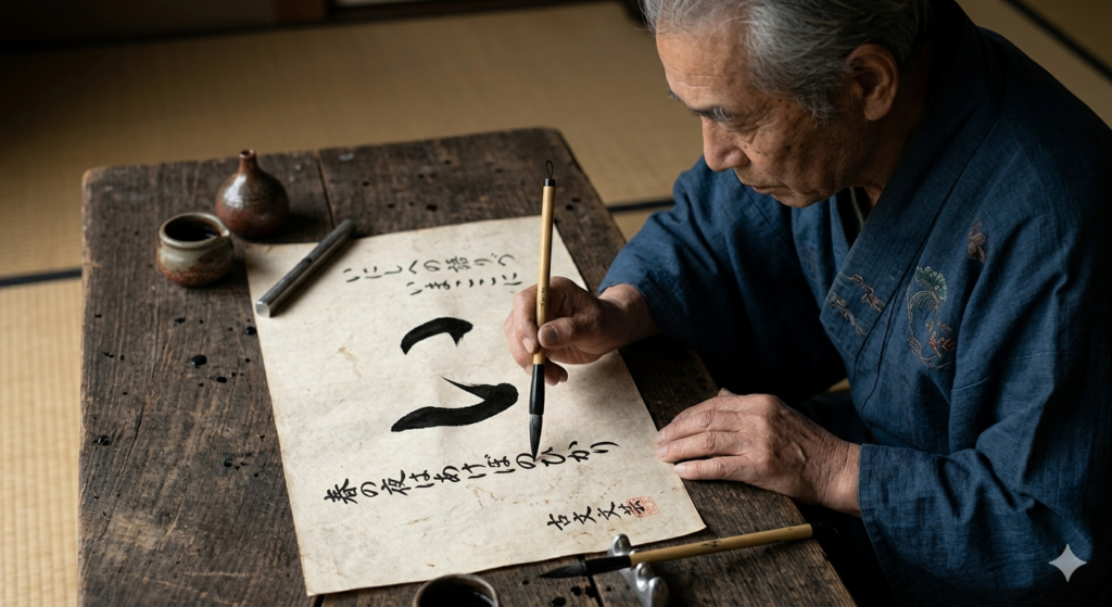 い 古文を楽しんでいる様子