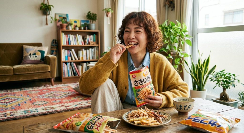 「い ちゃ がりがり 」を食べている女性