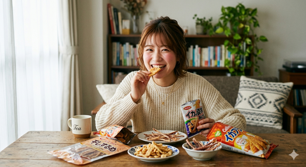 「い ちゃ がりがり 」を食べている女性
